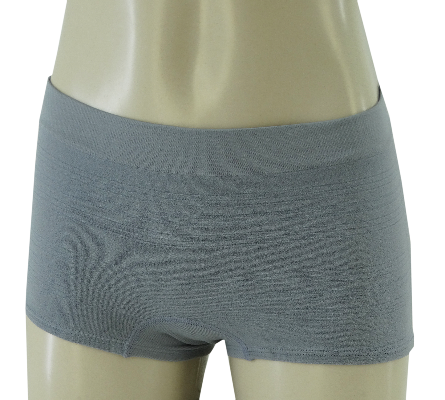 3PKBL1688, Lady Princess, 3pk Boyleg Ribbed Panties Gun Metal