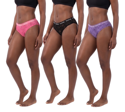 3PKTG580, BEBE, 3pk Lace Panties Sangria