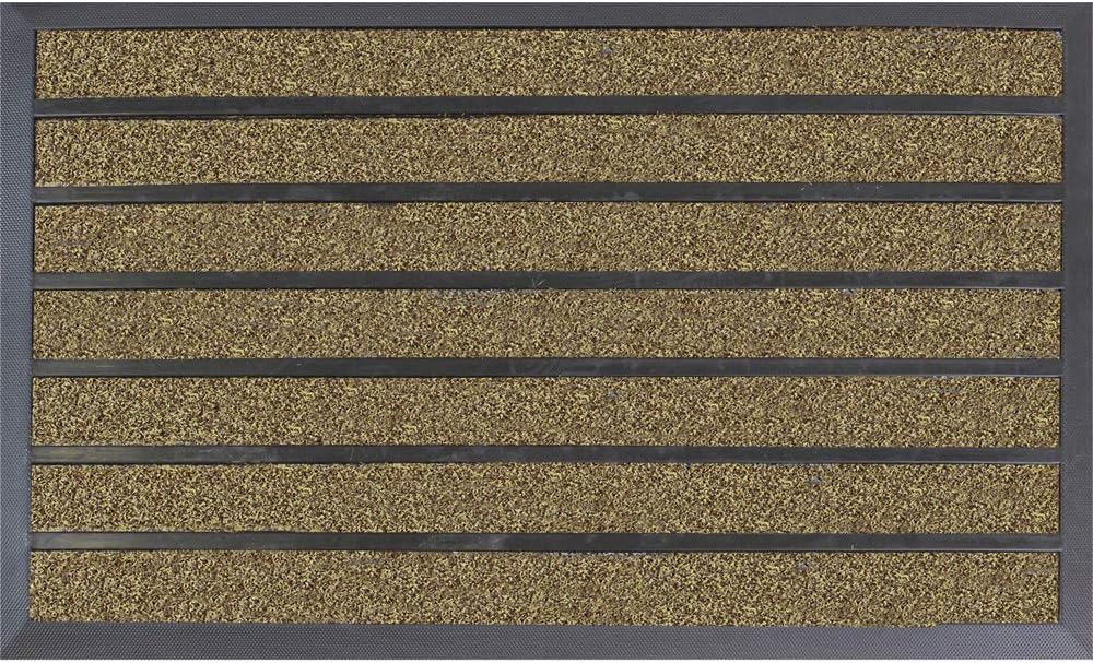 505134, Rectangular Rubber & Polyester Entrance Mat - 60cm x 90cm