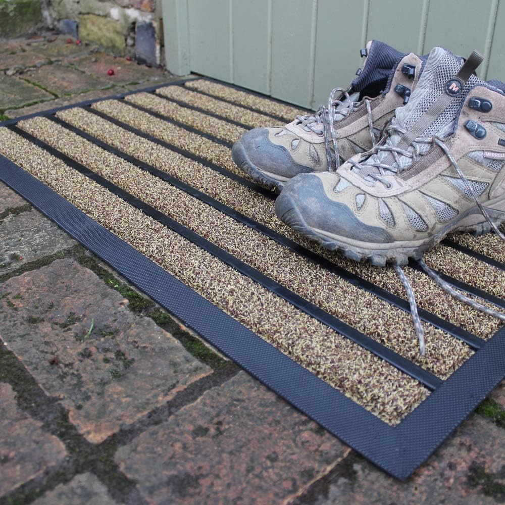 505134, Rectangular Rubber & Polyester Entrance Mat - 60cm x 90cm