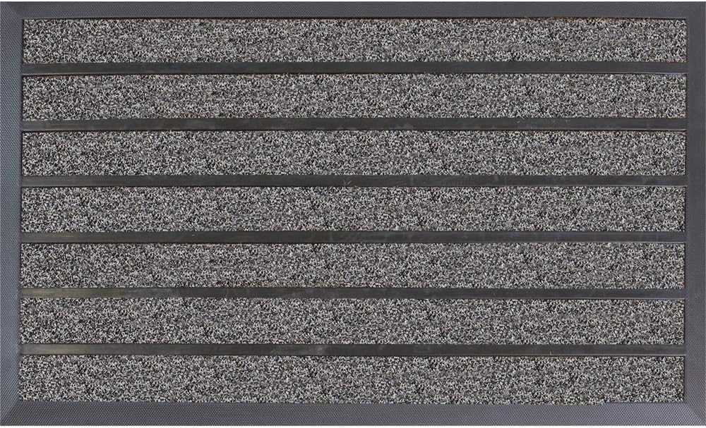 505134, Rectangular Rubber & Polyester Entrance Mat - 60cm x 90cm
