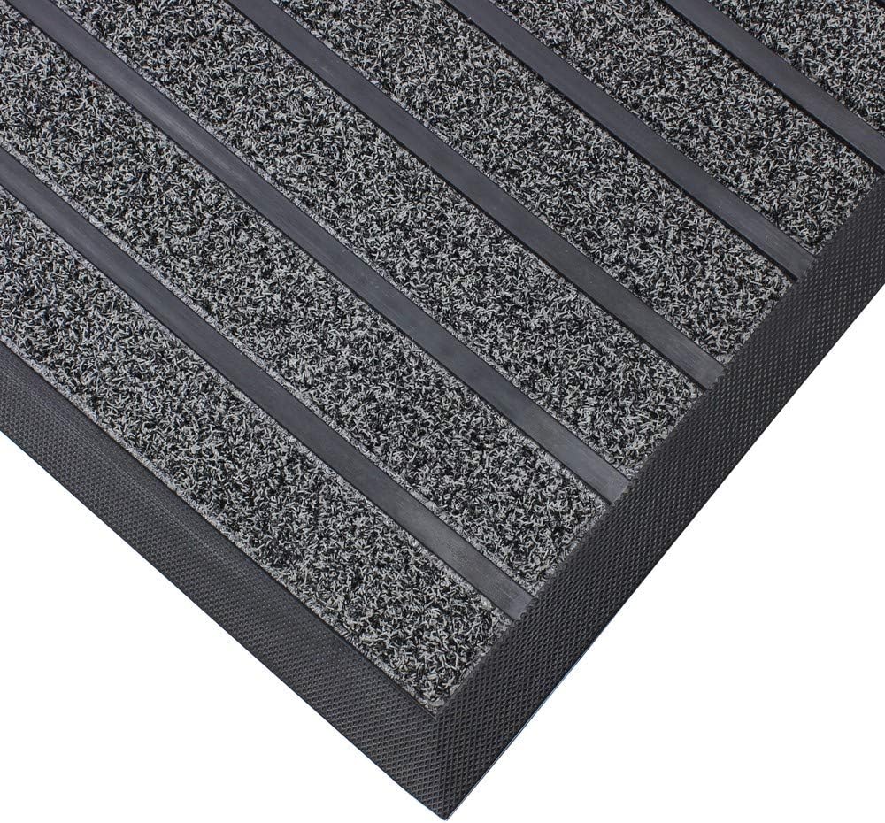 505134, Rectangular Rubber & Polyester Entrance Mat - 60cm x 90cm