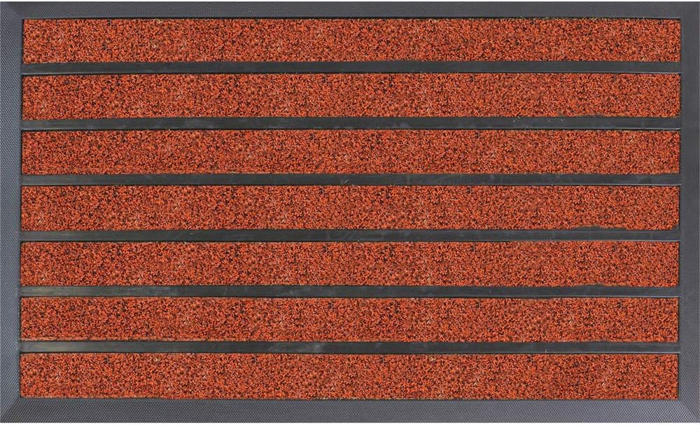 505134, Rectangular Rubber & Polyester Entrance Mat - 60cm x 90cm