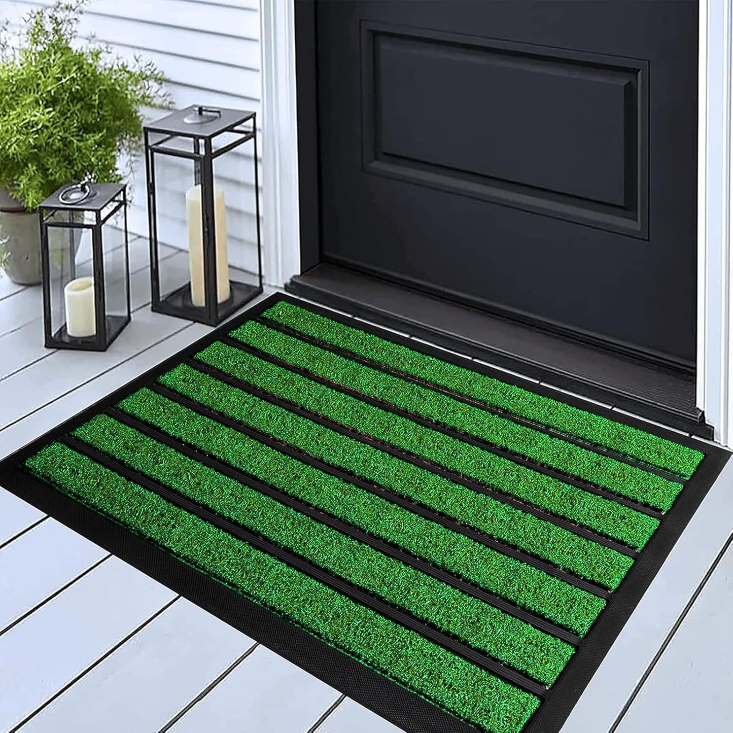 505134, Rectangular Rubber & Polyester Entrance Mat - 60cm x 90cm