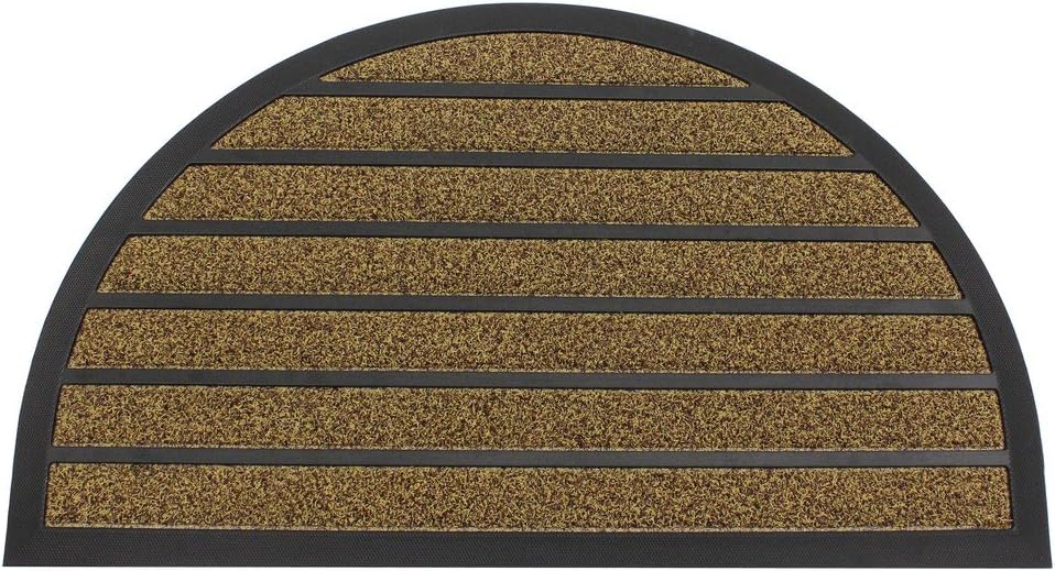 505135, Semi-Circular Rubber & Polyester Entrance Mat - 60cm x 90cm