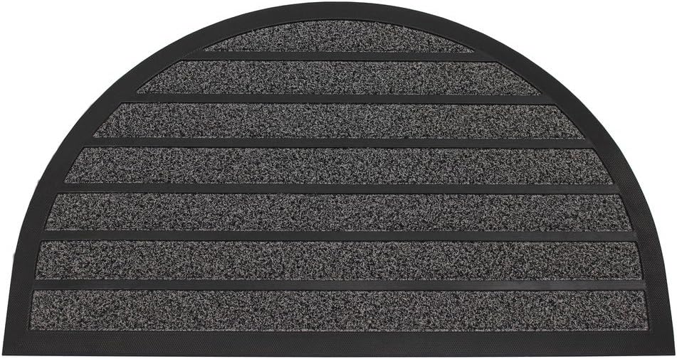 505135, Semi-Circular Rubber & Polyester Entrance Mat - 60cm x 90cm