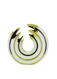 561L, Ceramic Round Abstract Vase - 8"