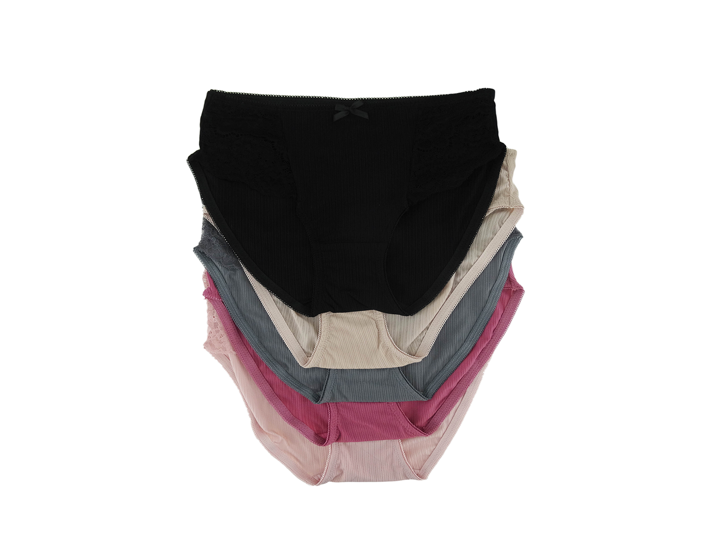 5PKHC1108, Kathy Ireland, 5pk Hi Cut Panties Rouge