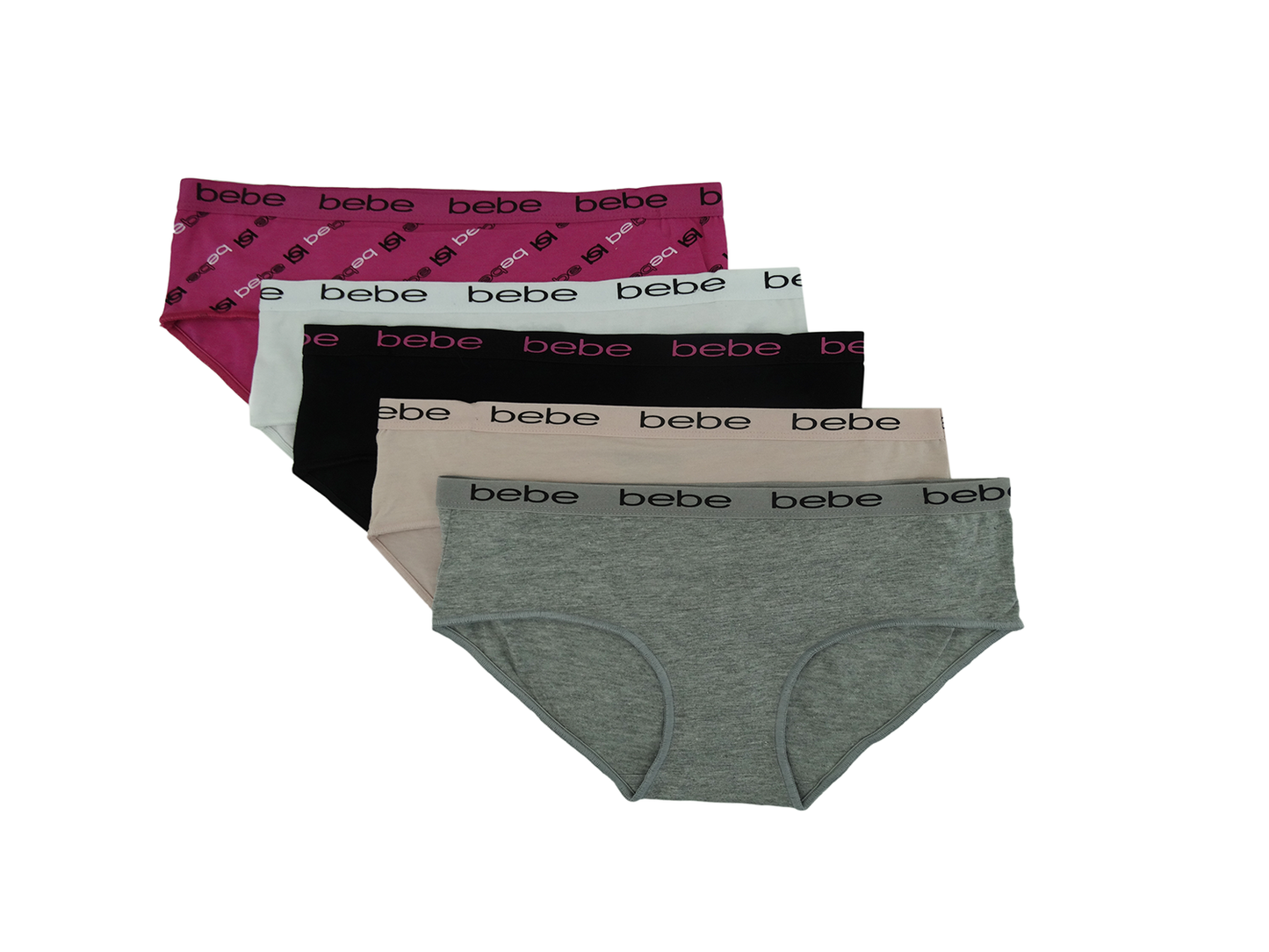 5PHHP1088, BEBE, 5pk Hipster Panties Tag Free Violet