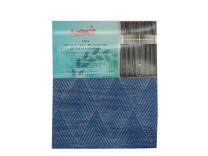 80220250, Rasberrie - 3PC Kitchen Curtains Set (54x15)