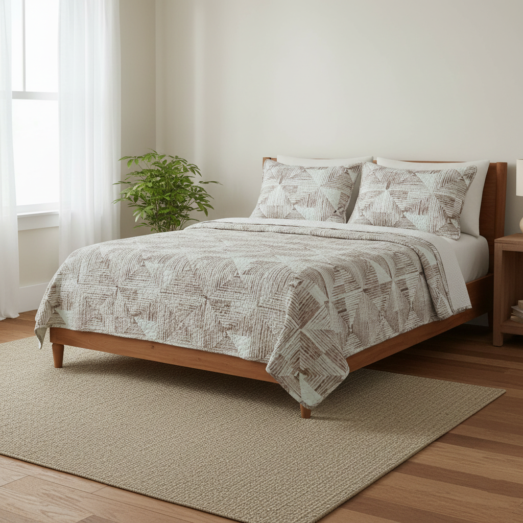 80220866, 3PC Microfiber Printed Quilt - Queen ASST