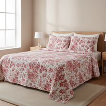 80220866, 3PC Microfiber Printed Quilt - Queen ASST