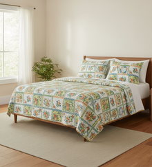 80220866, 3PC Microfiber Printed Quilt - Queen ASST