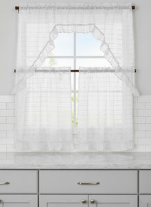 80229177, Rasberrie - Kitchen Curtains Voile 3PC Set (54x36)