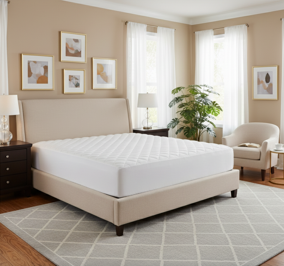 80242602, Rasberrie - Microfiber Waterproof Mattress Pad - King