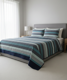 80242691, Rasberrie - 3PC Printed Microfiber Quilt - King