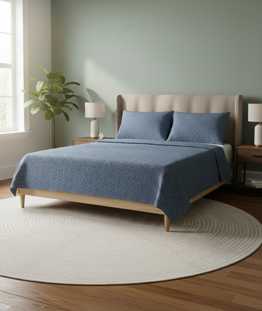 80242691, Rasberrie - 3PC Printed Microfiber Quilt - King