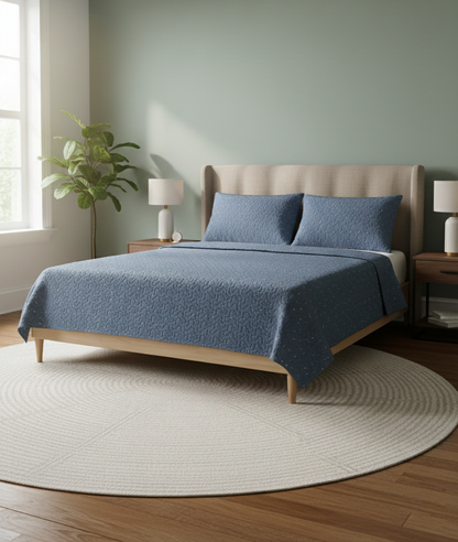 80242691, Rasberrie - 3PC Printed Microfiber Quilt - King