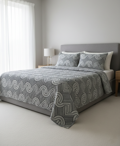 80242691, Rasberrie - 3PC Printed Microfiber Quilt - King