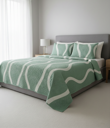 80242691, Rasberrie - 3PC Printed Microfiber Quilt - King