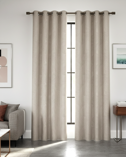 80250146, Rasberrie -  Embossed Blackout Window Curtain (54"x90") Khaki