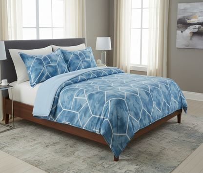 80251887, 3PC Microfiber Printed Comforter - King