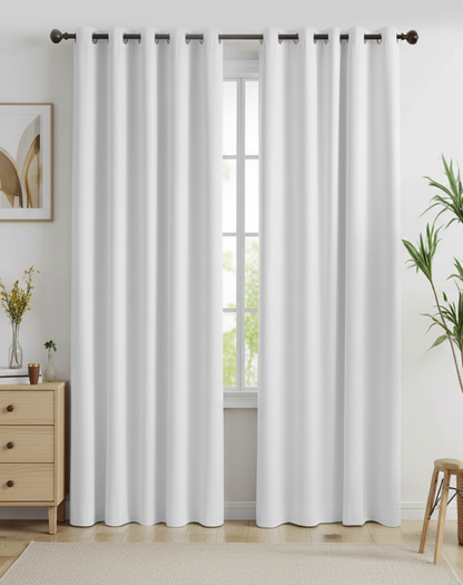 80253240, Home Beauty - Blackout Window Curtain (54x90) White