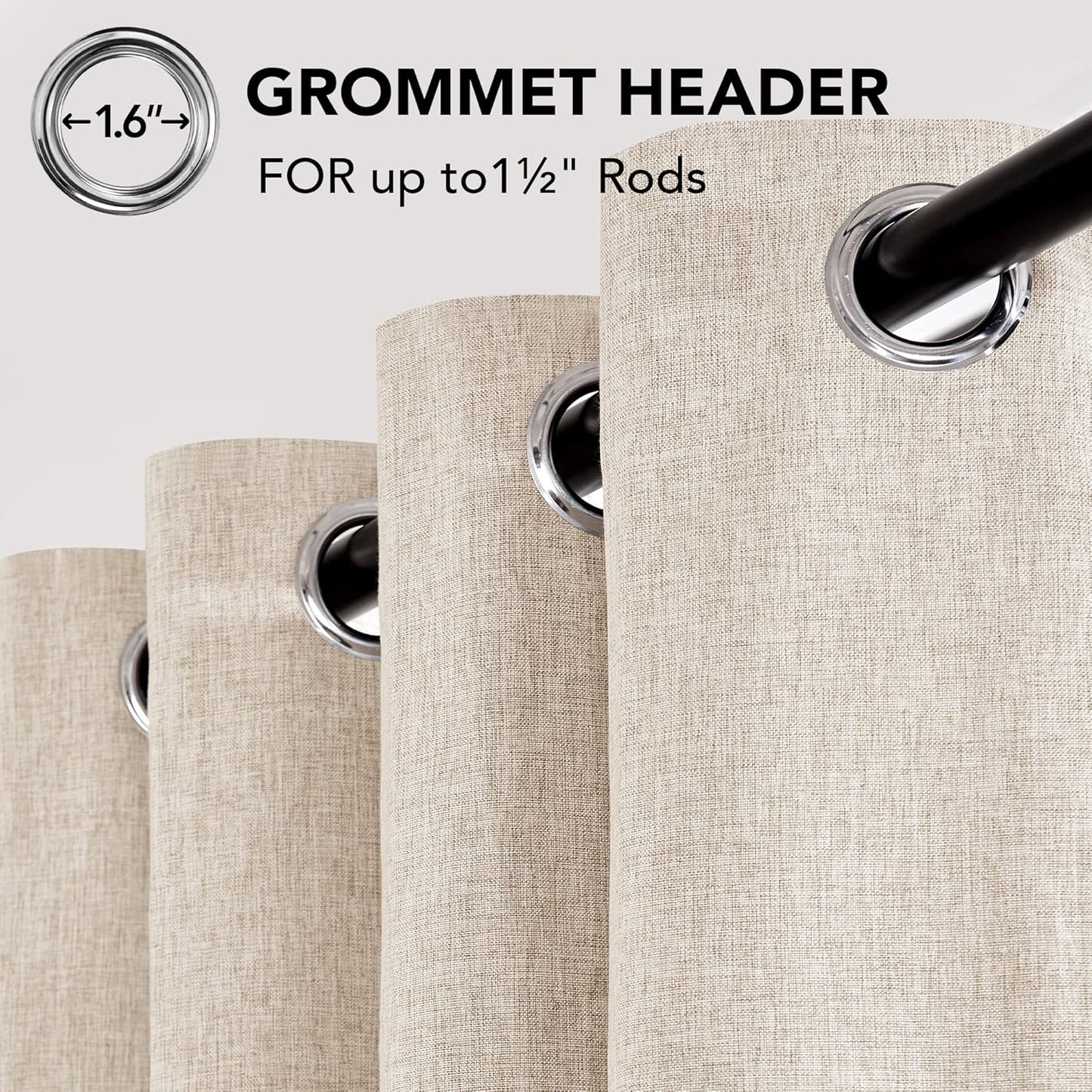 80253254, Home Beauty - Blackout Window Curtain (54x90) Wheat