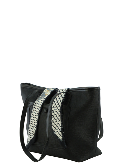 8038, Axle & Co, Women Savannah Tote Bag with Scarf-PU