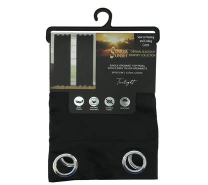 806069, Sunrise Sunset - Twilight Blackout Curtain Panel 54X84 Black