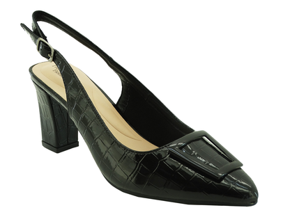 86767801, Pierre Dumas, Orley-3 Women's Shoes Black Croco 7-11