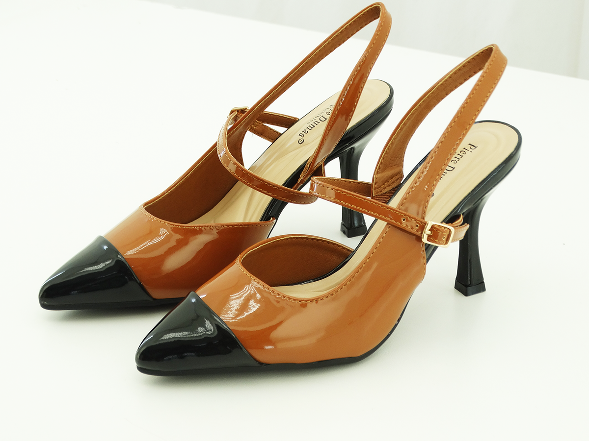 87777336, Pierre Dumas, Dress-1 - Women's Shoes Tan Combo Patent 6-10