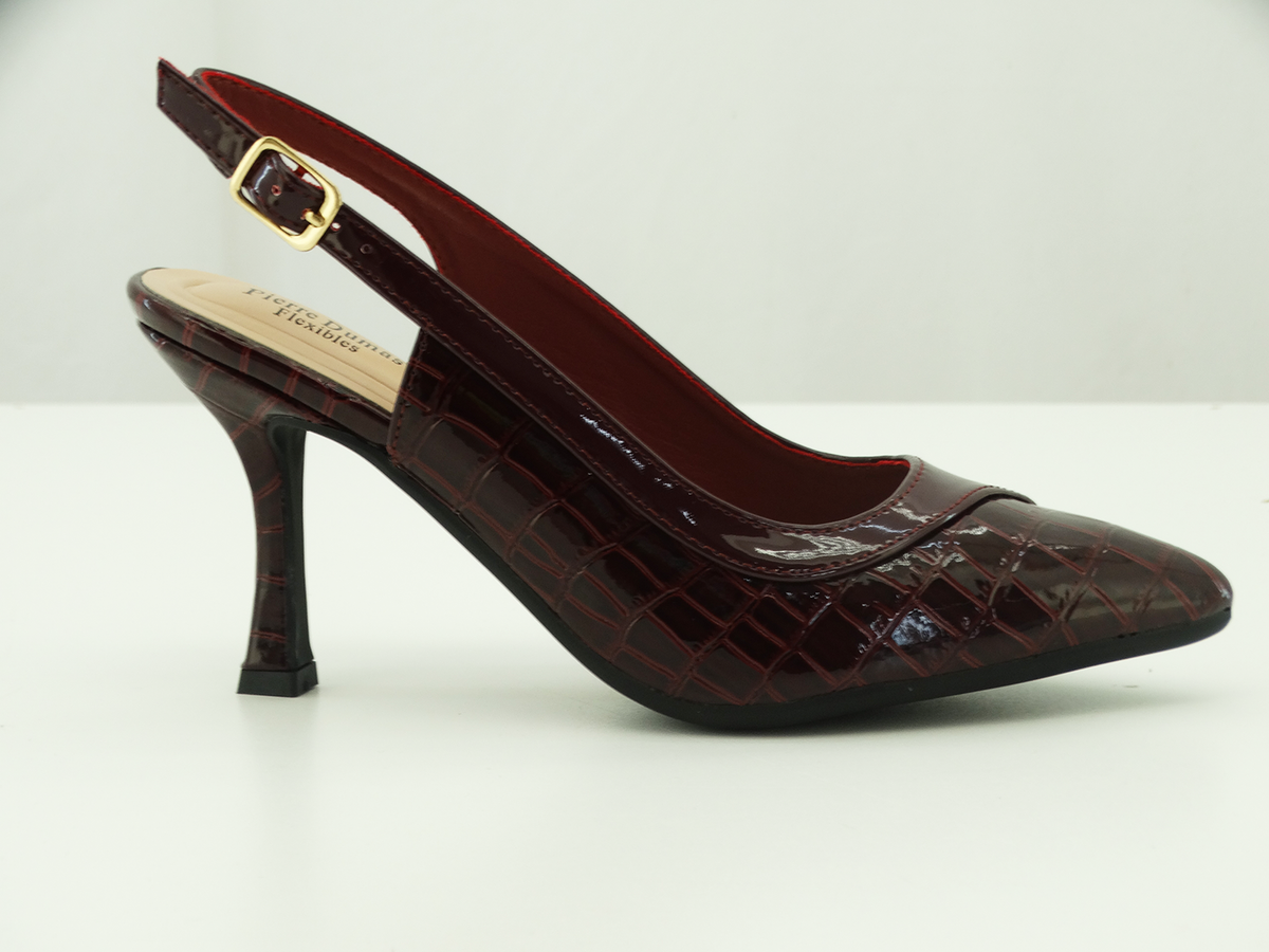 87783829, Pierre Dumas, Dress-3 - Women's  Shoes Burgundy Croco