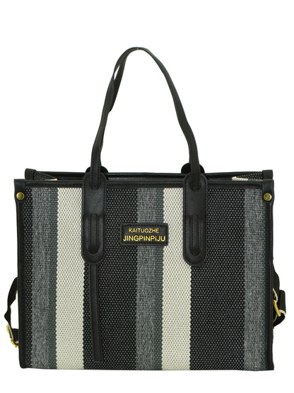 8976, Axle & Co, Women's Aria Striped Tote Handbag-PU