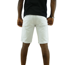 AB13536, Men's British Denim Slim Fit Bermuda Shorts (30-40) White