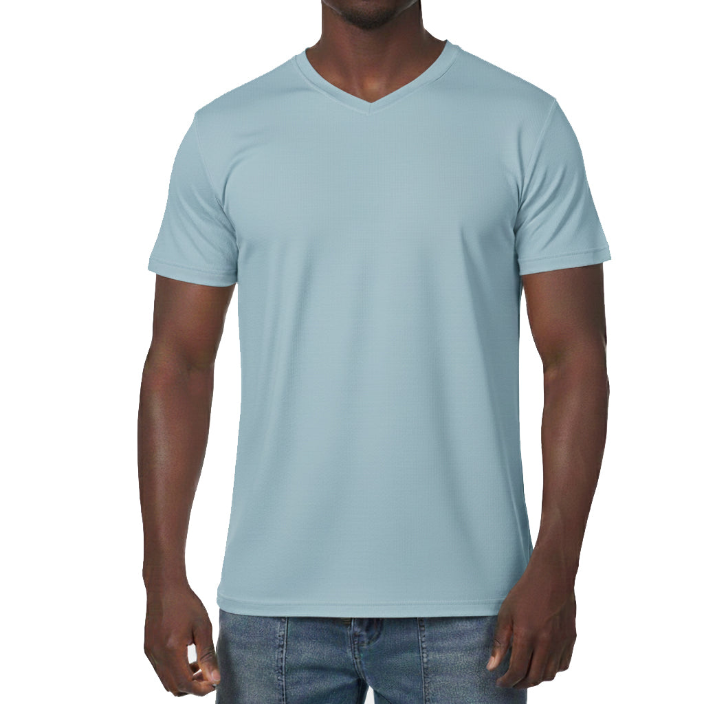 AS422, Jingo - Men S/Sleeve V-Neck Embossed T-Shirts S-XL