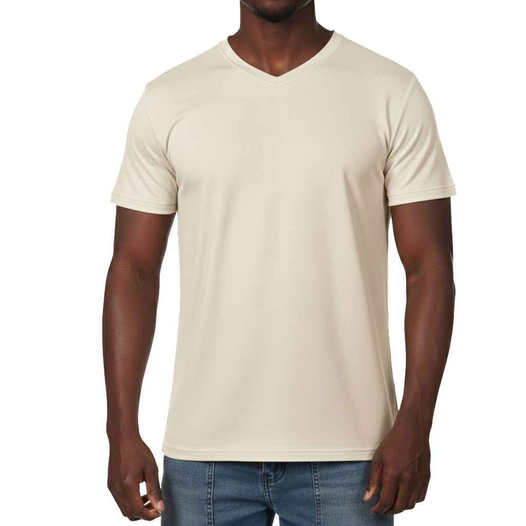 AS422, Jingo - Men S/Sleeve V-Neck Embossed T-Shirts S-XL