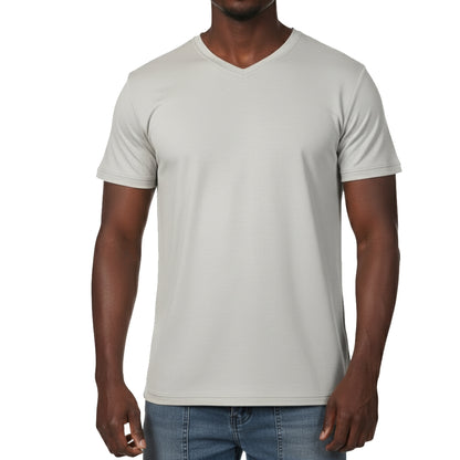 AS422, Jingo - Men S/Sleeve V-Neck Embossed T-Shirts S-XL