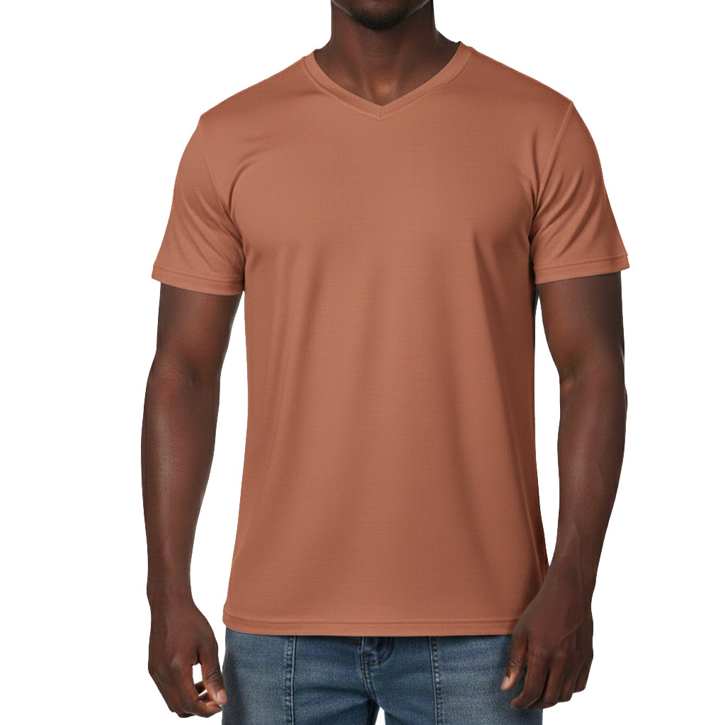AS422, Jingo - Men S/Sleeve V-Neck Embossed T-Shirts S-XL