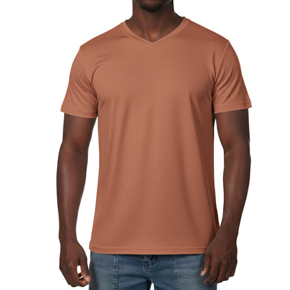 AS422, Jingo - Men S/Sleeve V-Neck Embossed T-Shirts S-XL