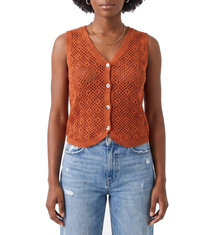 AS614, Cozzi - Women's V-Neck Sleeveless Knit Mesh Top