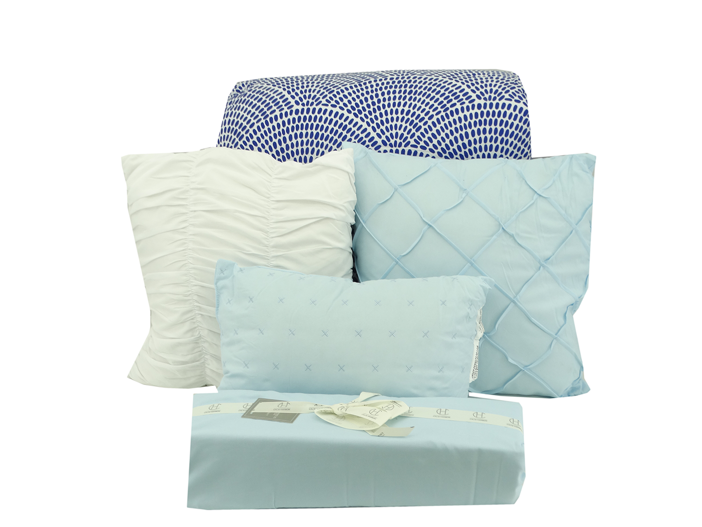 BCSK49777, Calm Harbor - 10Pc King Comforter Set - Pale Navy