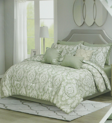 BCSQ49780, Calm Harbor - 10Pc Queen Comforter Set - Sage