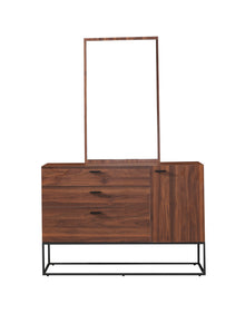 DZ45D, Dresser W/Mirror M65 Walnut (1200x410x1800) Mirror (600x1000)