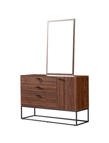 DZ45D, Dresser W/Mirror M65 Walnut (1200x410x1800) Mirror (600x1000)