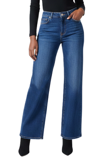 FJE143W, Foxy, Ladies Denim Jeans Wide Leg 3-15 DK Blue
