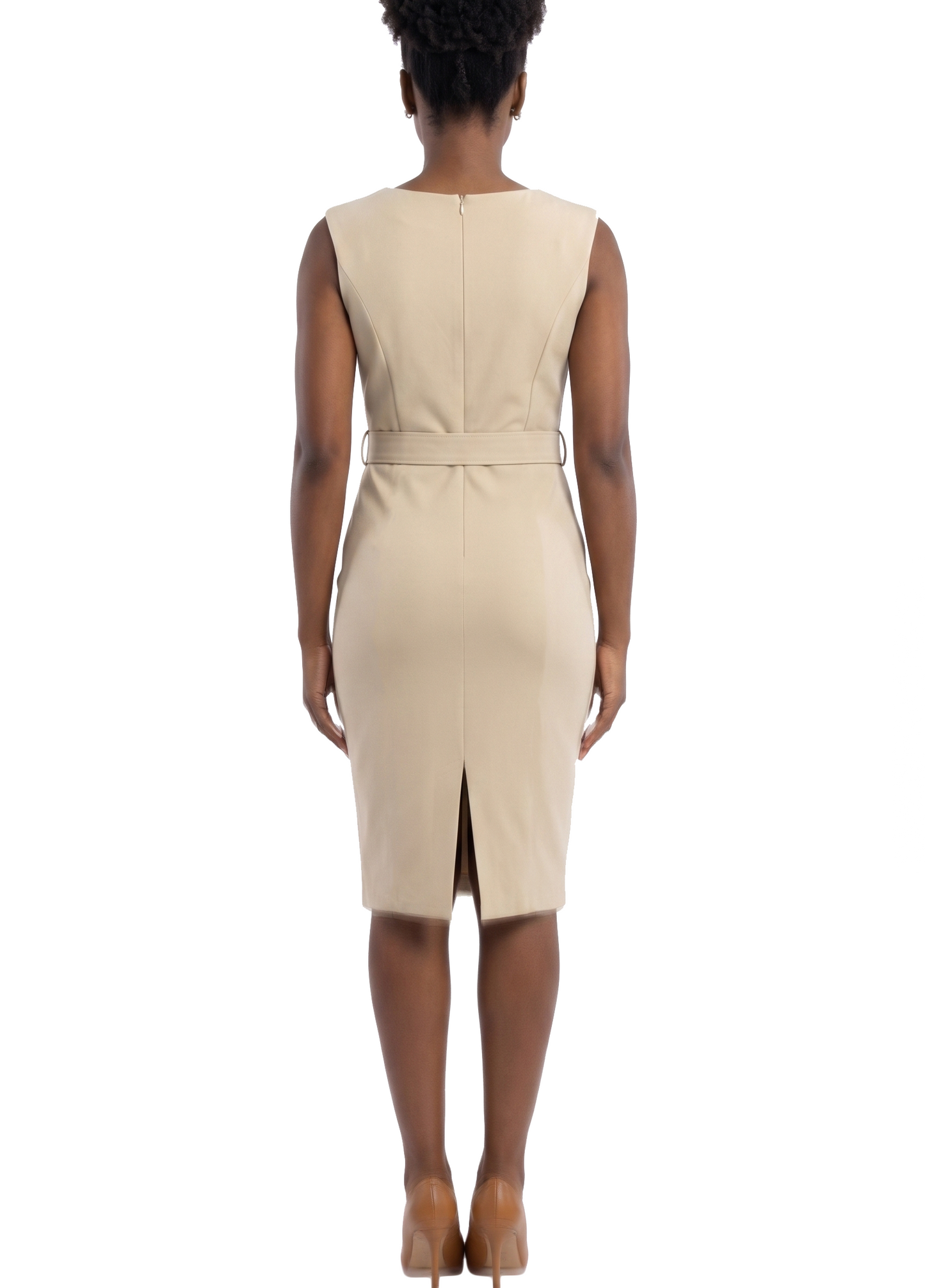 FM3101, Follow Me - Women's Sleeveless W/Belted Dress