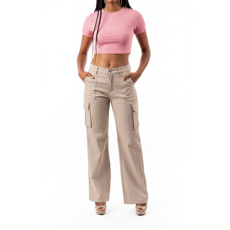 GUJ70591, Gusto Women's Cargo Jeans 3/4-15/30