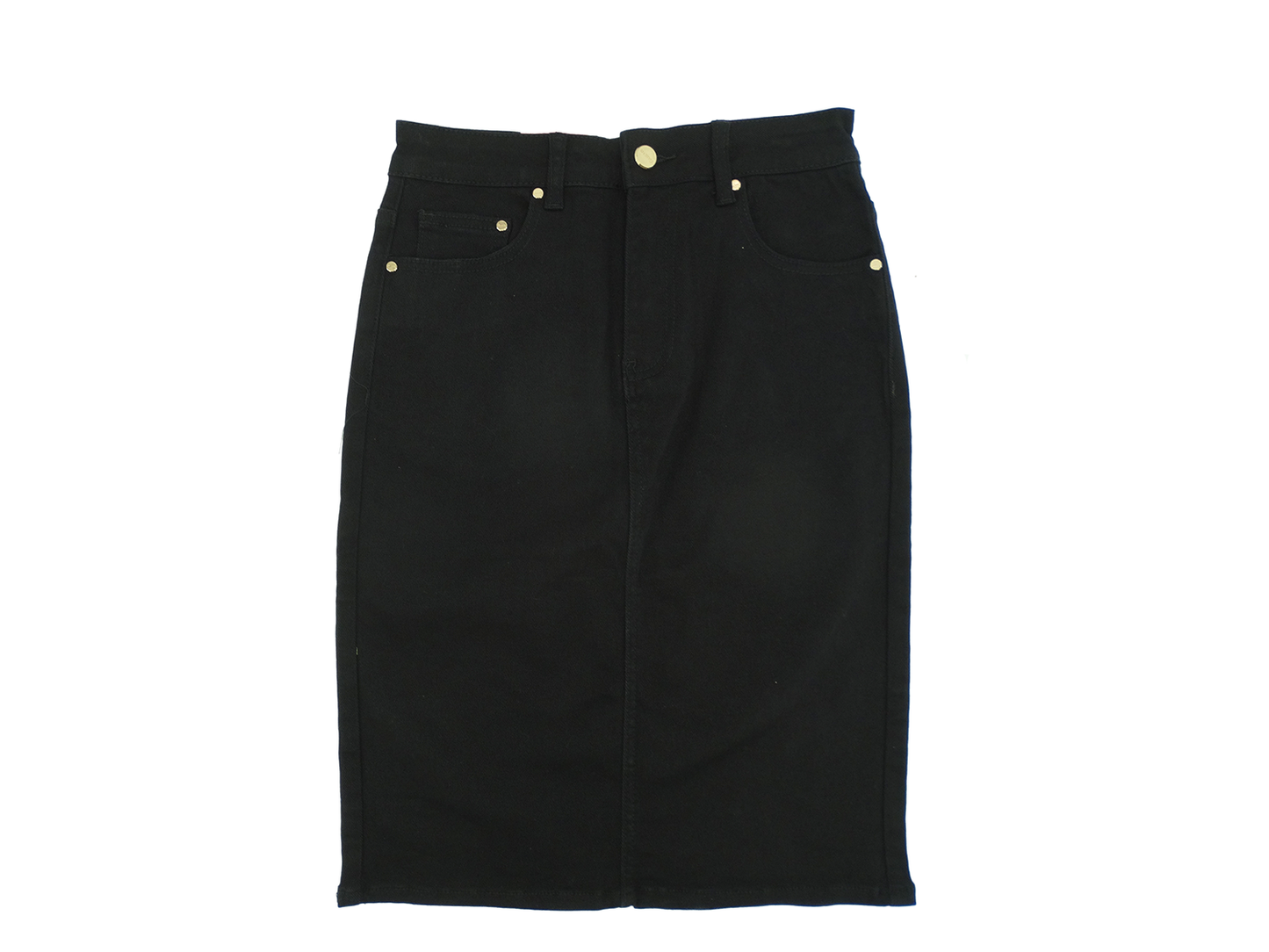 GUJ7131, Gusto - Women's Pocketed Denim Skirt (S-XL)