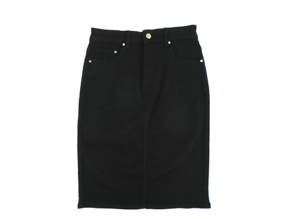 GUJ7131, Gusto - Women's Pocketed Denim Skirt (S-XL)